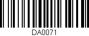 Código de barras (EAN, GTIN, SKU, ISBN): 'DA0071'
