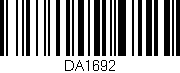 Código de barras (EAN, GTIN, SKU, ISBN): 'DA1692'