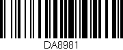 Código de barras (EAN, GTIN, SKU, ISBN): 'DA8981'