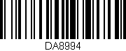 Código de barras (EAN, GTIN, SKU, ISBN): 'DA8994'