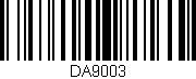 Código de barras (EAN, GTIN, SKU, ISBN): 'DA9003'