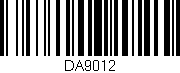 Código de barras (EAN, GTIN, SKU, ISBN): 'DA9012'
