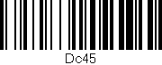 Código de barras (EAN, GTIN, SKU, ISBN): 'Dc45'