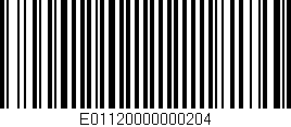 Código de barras (EAN, GTIN, SKU, ISBN): 'E01120000000204'