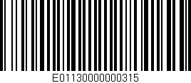 Código de barras (EAN, GTIN, SKU, ISBN): 'E01130000000315'
