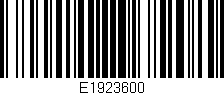 Código de barras (EAN, GTIN, SKU, ISBN): 'E1923600'