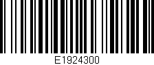 Código de barras (EAN, GTIN, SKU, ISBN): 'E1924300'