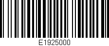 Código de barras (EAN, GTIN, SKU, ISBN): 'E1925000'