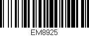 Código de barras (EAN, GTIN, SKU, ISBN): 'EM8925'