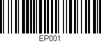 Código de barras (EAN, GTIN, SKU, ISBN): 'EP001'