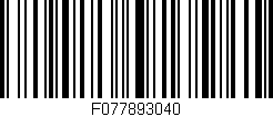 Código de barras (EAN, GTIN, SKU, ISBN): 'F077893040'