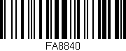 Código de barras (EAN, GTIN, SKU, ISBN): 'FA8840'