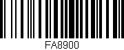Código de barras (EAN, GTIN, SKU, ISBN): 'FA8900'