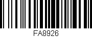 Código de barras (EAN, GTIN, SKU, ISBN): 'FA8926'