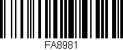Código de barras (EAN, GTIN, SKU, ISBN): 'FA8981'