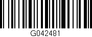 Código de barras (EAN, GTIN, SKU, ISBN): 'G042481'