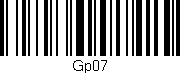 Código de barras (EAN, GTIN, SKU, ISBN): 'Gp07'