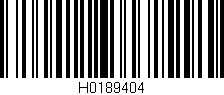 Código de barras (EAN, GTIN, SKU, ISBN): 'H0189404'