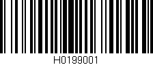Código de barras (EAN, GTIN, SKU, ISBN): 'H0199001'