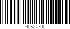Código de barras (EAN, GTIN, SKU, ISBN): 'H0524700'