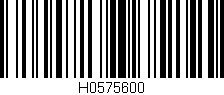 Código de barras (EAN, GTIN, SKU, ISBN): 'H0575600'