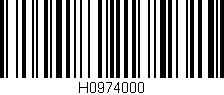 Código de barras (EAN, GTIN, SKU, ISBN): 'H0974000'