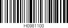 Código de barras (EAN, GTIN, SKU, ISBN): 'H0981100'