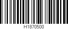 Código de barras (EAN, GTIN, SKU, ISBN): 'H1870500'