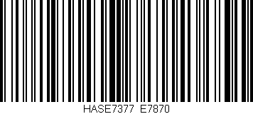 Código de barras (EAN, GTIN, SKU, ISBN): 'HASE7377/E7870'