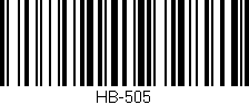 Código de barras (EAN, GTIN, SKU, ISBN): 'HB-505'
