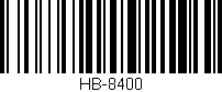 Código de barras (EAN, GTIN, SKU, ISBN): 'HB-8400'