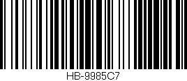 Código de barras (EAN, GTIN, SKU, ISBN): 'HB-9985C7'