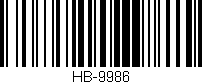 Código de barras (EAN, GTIN, SKU, ISBN): 'HB-9986'