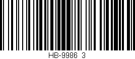 Código de barras (EAN, GTIN, SKU, ISBN): 'HB-9986/3'