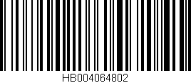 Código de barras (EAN, GTIN, SKU, ISBN): 'HB004064802'