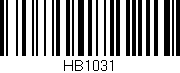 Código de barras (EAN, GTIN, SKU, ISBN): 'HB1031'
