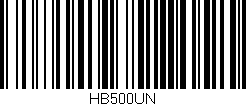 Código de barras (EAN, GTIN, SKU, ISBN): 'HB500UN'