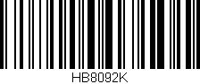 Código de barras (EAN, GTIN, SKU, ISBN): 'HB8092K'
