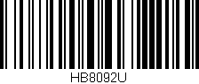 Código de barras (EAN, GTIN, SKU, ISBN): 'HB8092U'