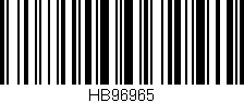 Código de barras (EAN, GTIN, SKU, ISBN): 'HB96965'