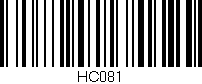 Código de barras (EAN, GTIN, SKU, ISBN): 'HC081'