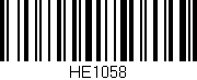 Código de barras (EAN, GTIN, SKU, ISBN): 'HE1058'