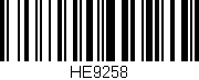 Código de barras (EAN, GTIN, SKU, ISBN): 'HE9258'