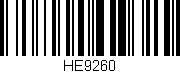 Código de barras (EAN, GTIN, SKU, ISBN): 'HE9260'