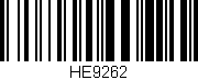 Código de barras (EAN, GTIN, SKU, ISBN): 'HE9262'