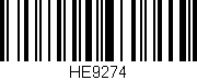 Código de barras (EAN, GTIN, SKU, ISBN): 'HE9274'