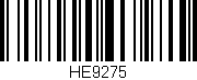 Código de barras (EAN, GTIN, SKU, ISBN): 'HE9275'