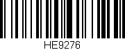 Código de barras (EAN, GTIN, SKU, ISBN): 'HE9276'