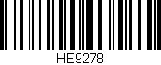 Código de barras (EAN, GTIN, SKU, ISBN): 'HE9278'