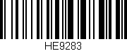 Código de barras (EAN, GTIN, SKU, ISBN): 'HE9283'